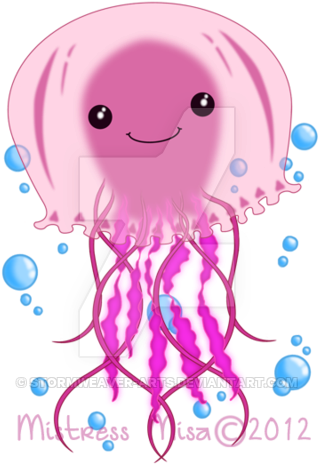 Chibi Jellyfish By Stormweaver-arts - Child Art (400x480)