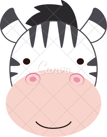 Pin Zebra Face Clipart - Illustration (430x550)