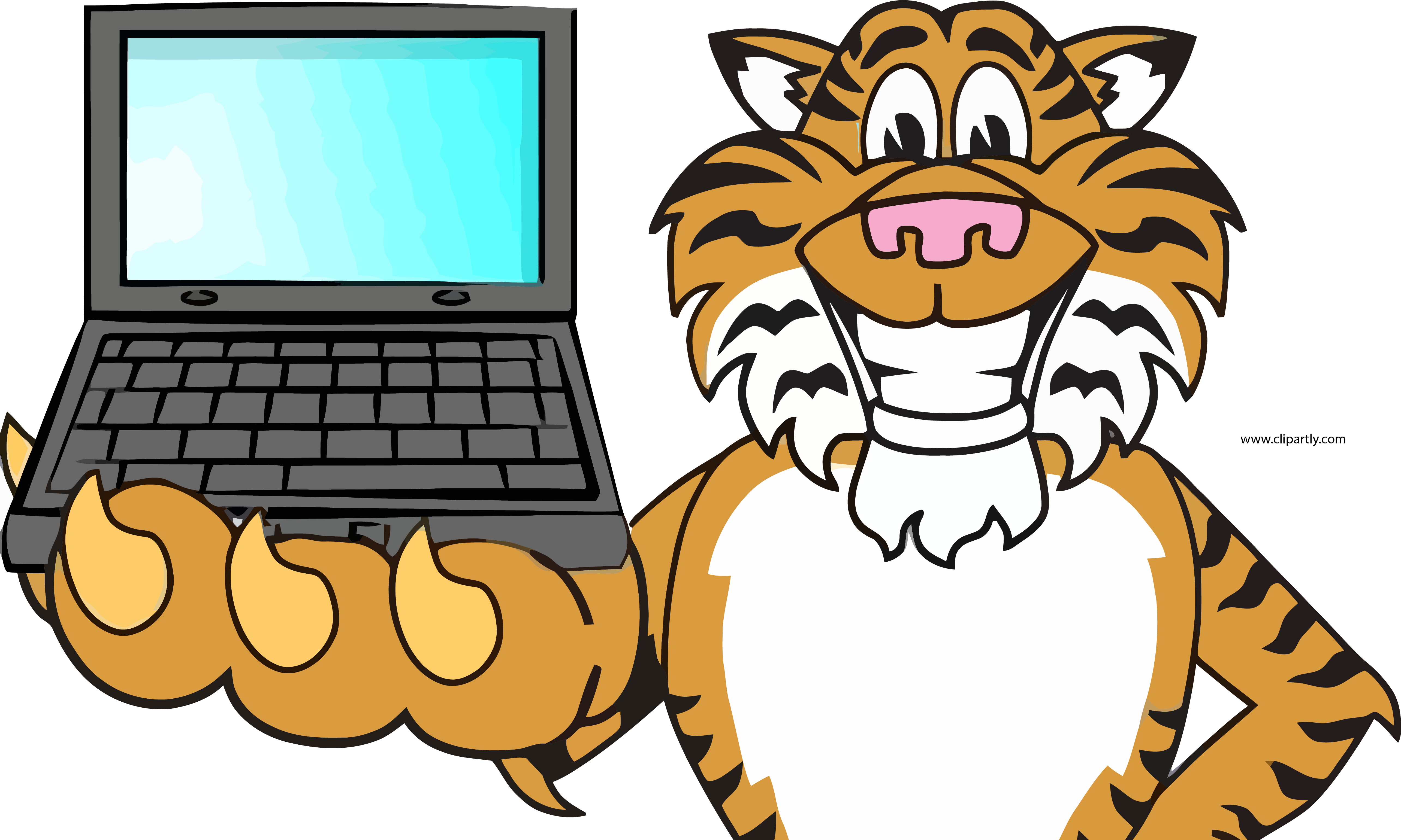 Computer Tigger Clipart Png Image Download - Tiger Reading A Book (5140x3084)