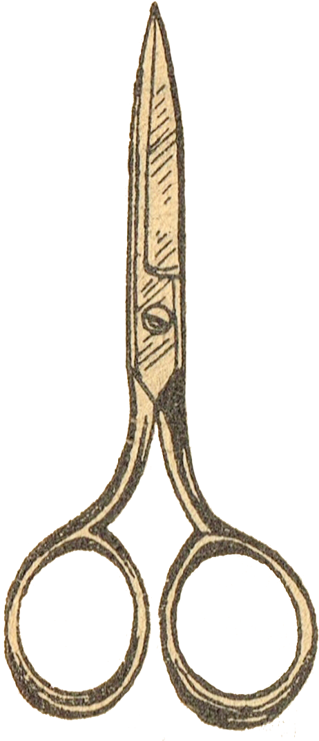 Scissors Sewing Vintage Clothing Clip Art - Scissors Sewing Vintage Clothing Clip Art (559x1090)