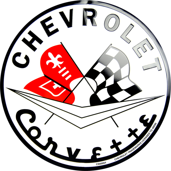 Chevrolet Corvette Circle Sign - Vintage Corvette Logo (600x600)