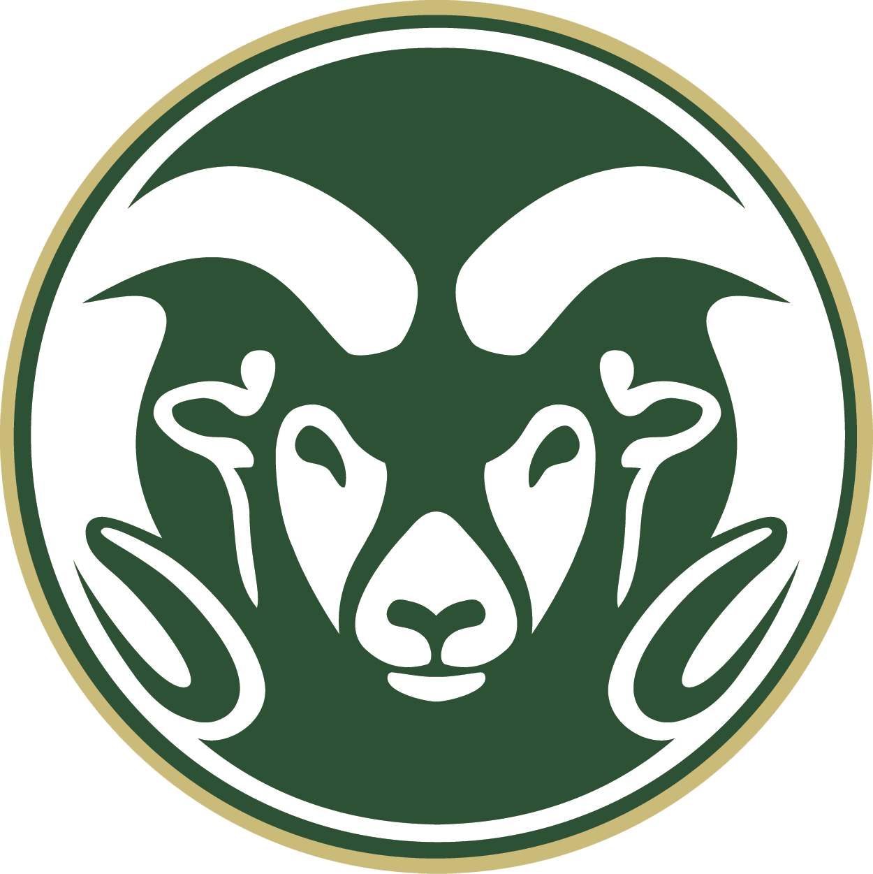 Csu Rams Ram Head Decal Bt Green And Gold Shop Unc - Colorado State University Mascot (1250x1251)