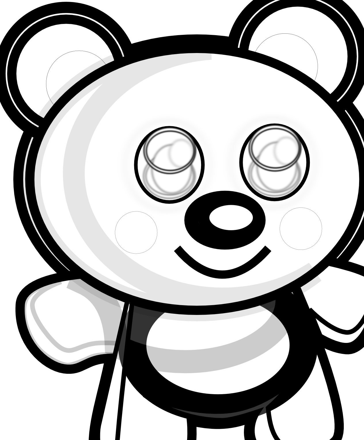 Cute Bear Head Black White Line Art Christmas Xmas - Cute Bear Head Black White Line Art Christmas Xmas (1264x1527)