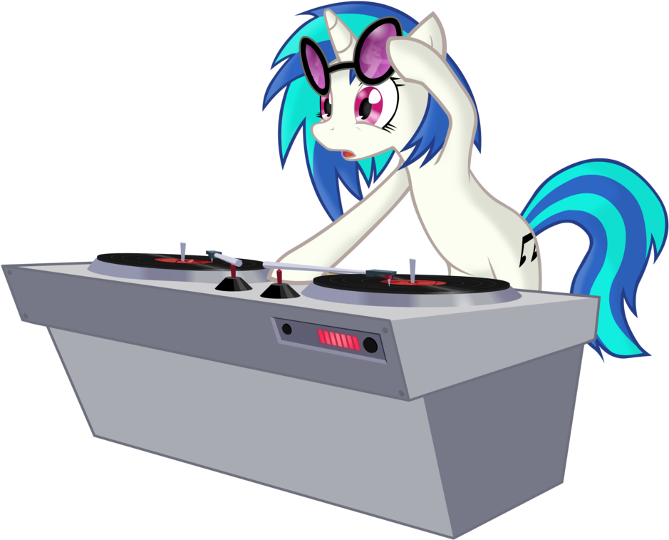 Slackerburst, Dj Pon-3, Eye Reflection, Octavia Melody, - Vinyl Scratch Dance Gif (1024x1024)
