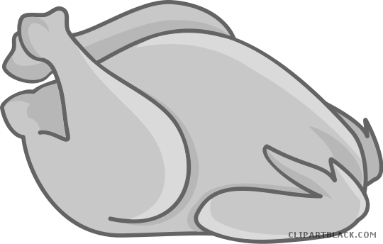 Chicken Food Animal Free Black White Clipart Images - Chicken Meat Clipart (540x344)