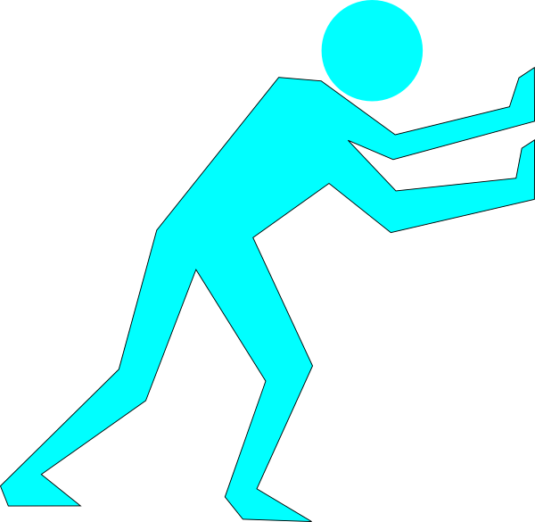 Man Pushing Turpquoise Clip Art At Clker - Sorry Card For Boyfriend (600x585)