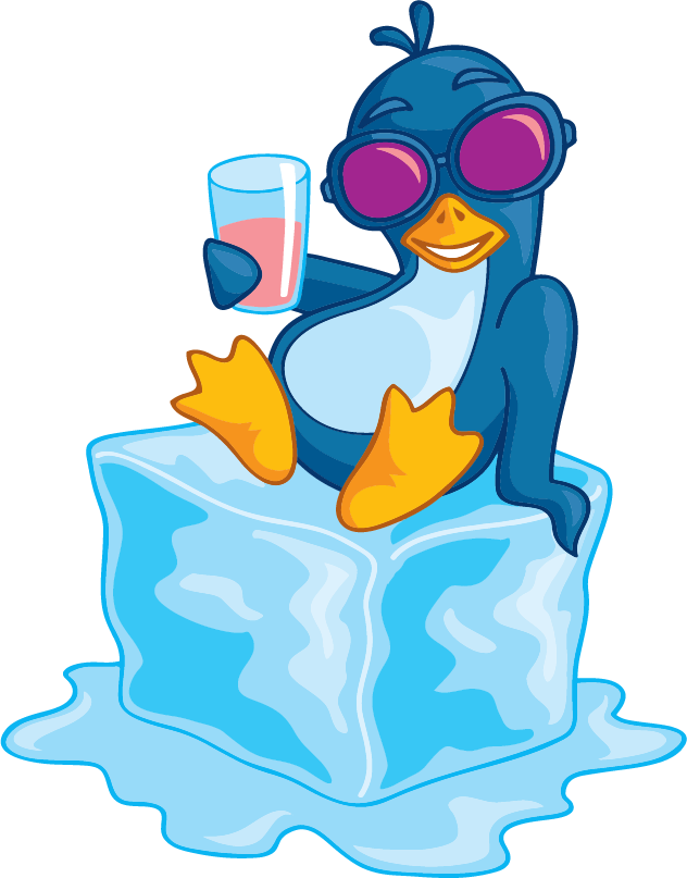 Smith Enterprise Llc's Logo - Penguin On Ice Cube (632x807)