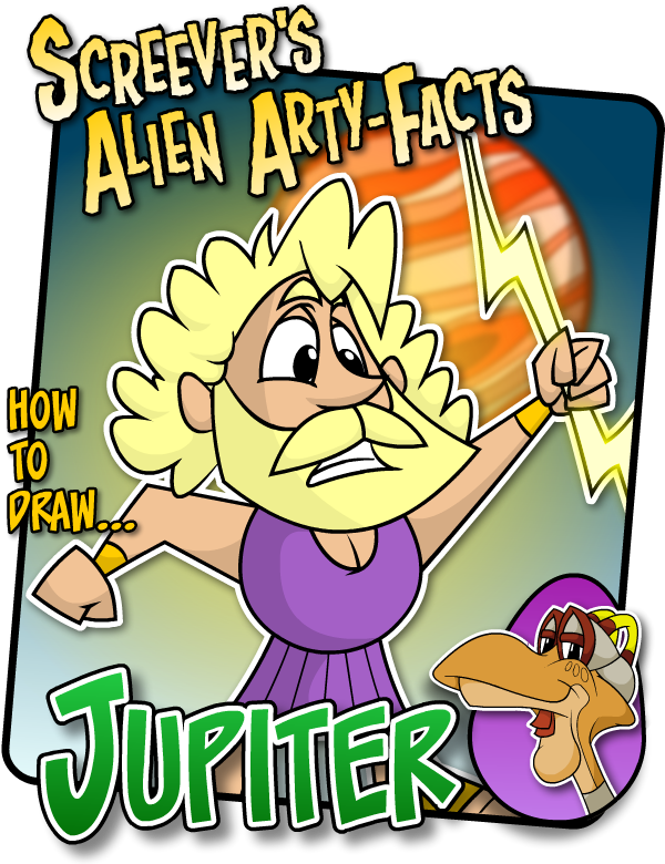 It's Another Of Screever's Alien Arty-facts Meet Jupiter - Cartoon (612x792)