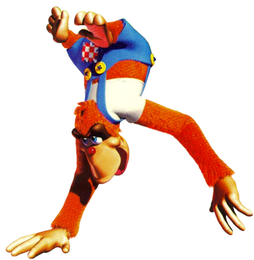 Lanky Kong, A Newcomer In The Donkey Kong Series, Is - Grape Shooter Lanky Kong (362x370)