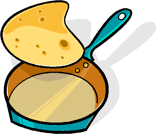 Pancake Breakfast Bar - Pancake In A Pan Clip Art (537x463)