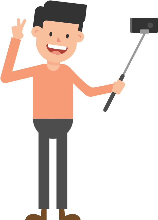 Open - Taking A Selfie Png (2000x1125)