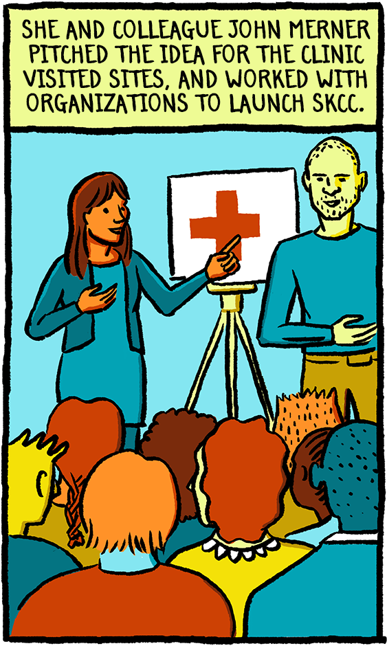 Com/pop Up Clinics American Healthcare - Cartoon (600x1025)