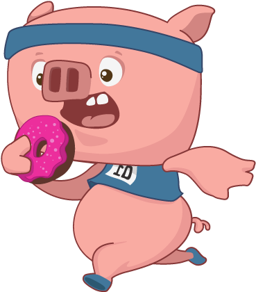 Pig Run Of Lake Nona - Cartoon (378x427)