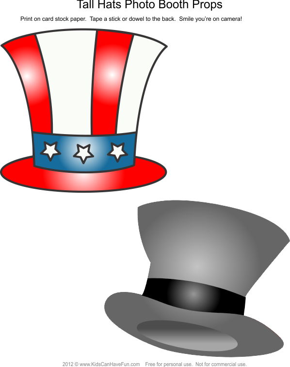Tall Hats Photo Booth Props Http - Mouth Mustache Photo Props (598x758)