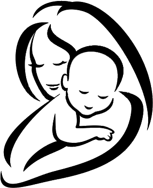 Mother's Day Silouette - Mother And Baby Logo Png (396x450)