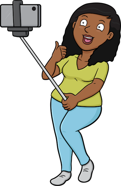Monica Selfie Stickers - Monopod (404x618)