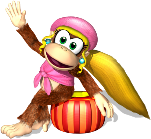Dixie Kong, From Diddy Kong Racing - Donkey Kong Country Tropical Freeze Dixie (534x479)