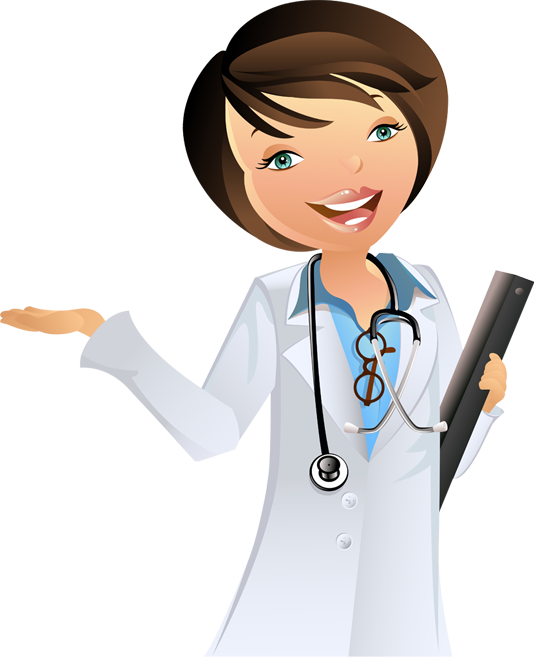 Female Doctor Cartoon Png (534x657)