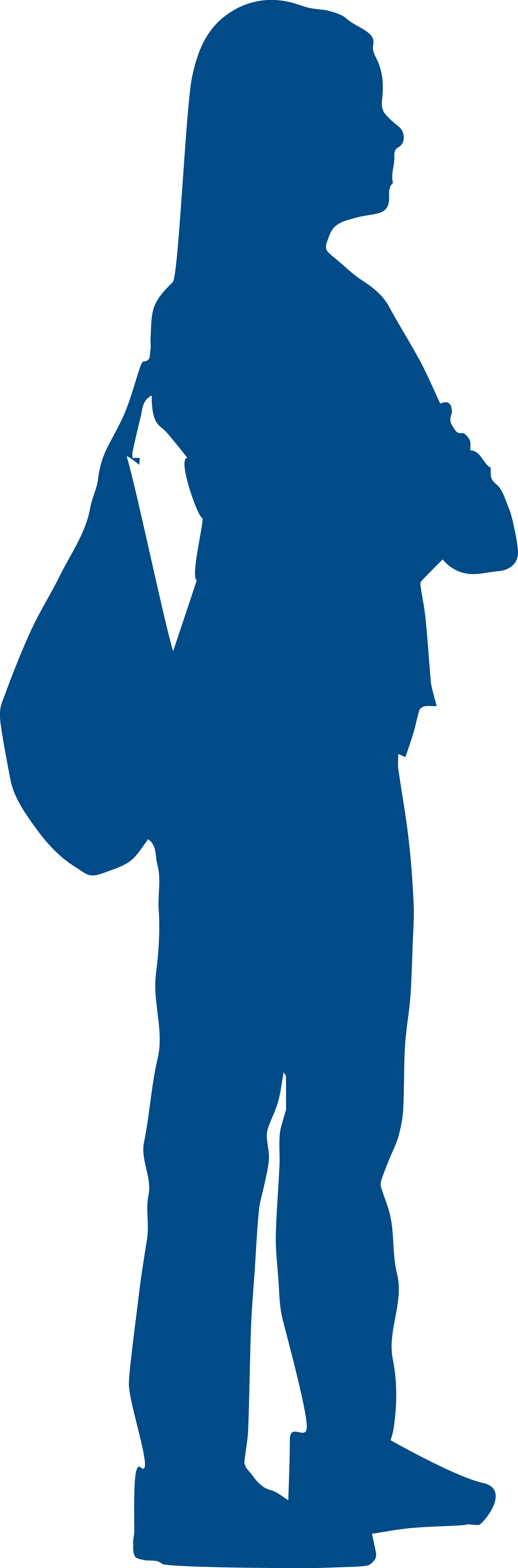 Female With Backpack Heritageblue Three Adults Heritageblue - Backpack (1590x4817)