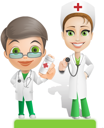 Banner Image - Vector Characters Female Doctor (444x480)