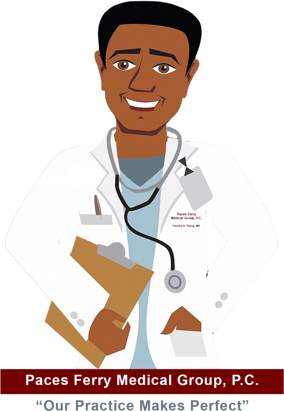 Patient Portal - Black Male Doctor Cartoon (1000x1353)