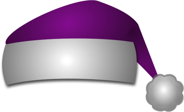 Hat Clip Art - Purple Santa Hat Png (600x367)