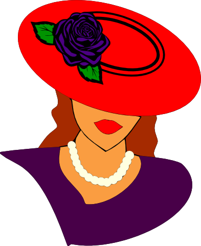 Female, Personal Use, Red Hat Lady, - Illustration (393x481)