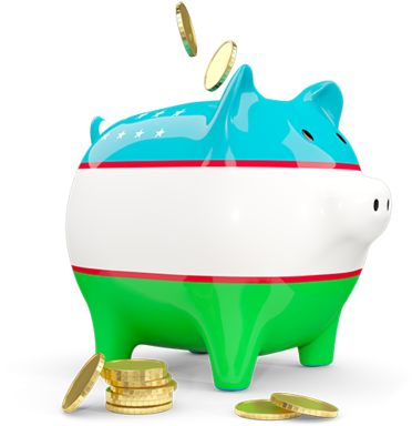 Illustration Of Flag Of Uzbekistan - South African Piggy Bank (640x480)