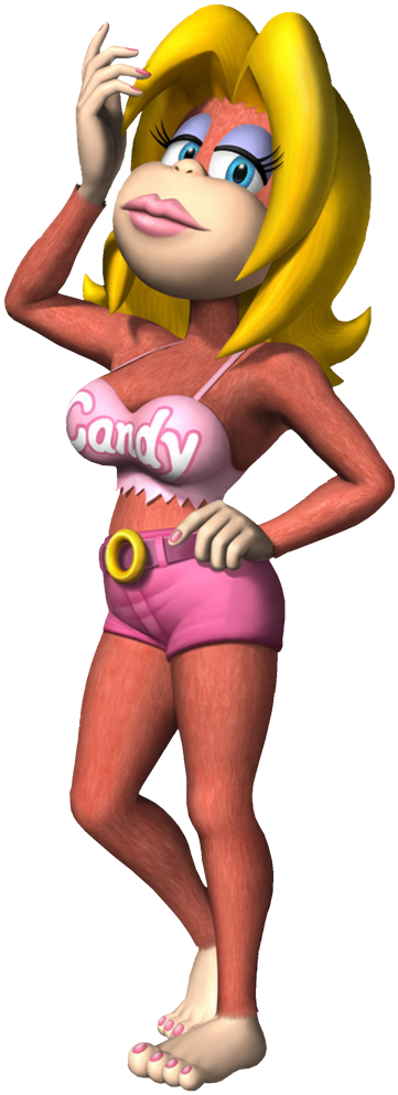 She's Considered A Gorilla, But She Looks Nothing Like - Donkey Kong Candy Kong (361x993)