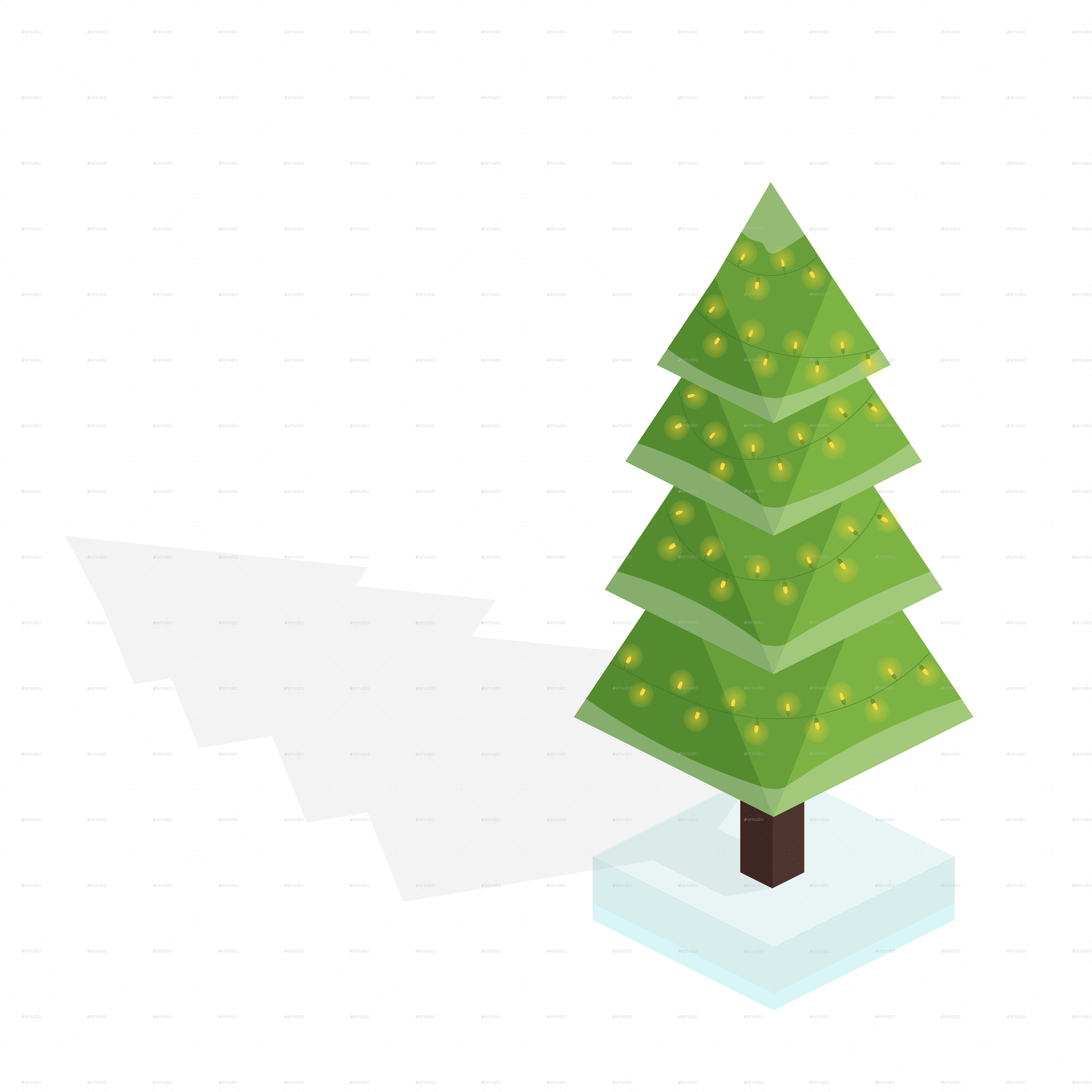 Isometric Christmas Tree Vector - Christmas Tree (5000x5000)