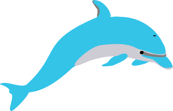 Teal Dolphin Clip Art - Dolphin Clip Art (600x386)