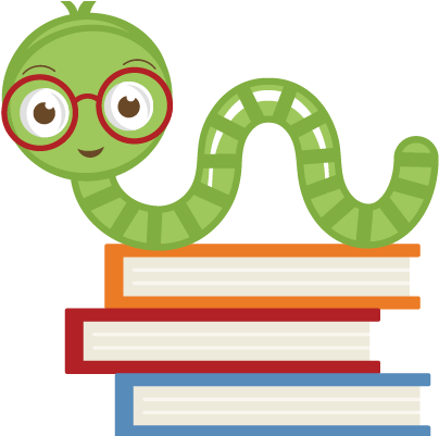 Large Cute Bookworm - Book Worm Clipart (432x400)