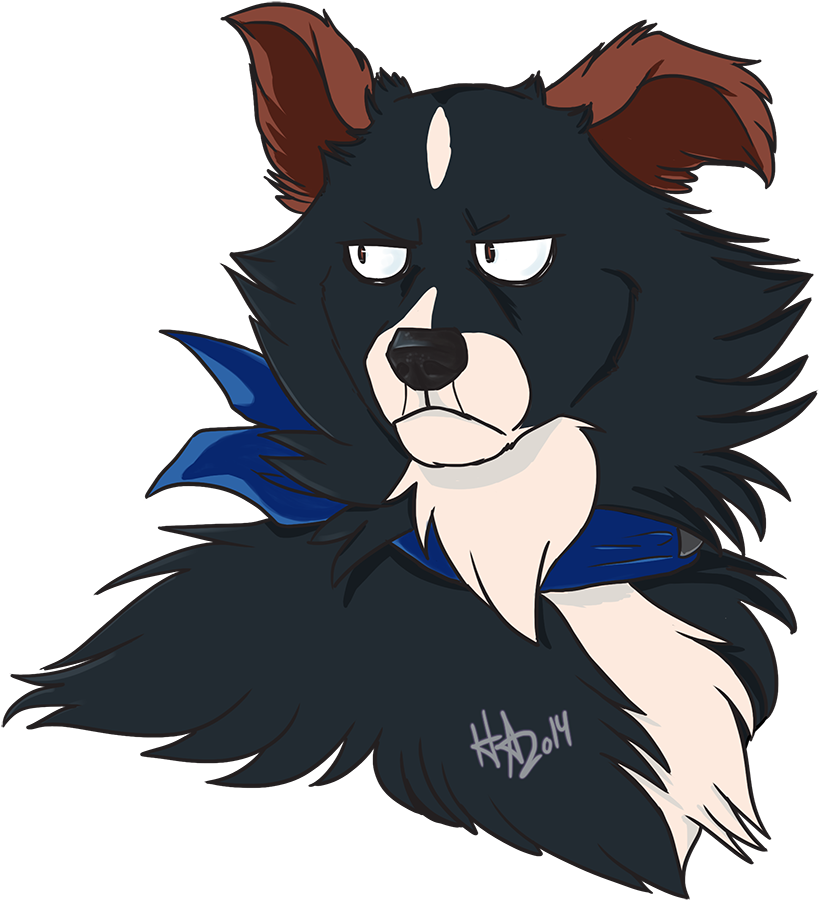 Grumpy Ninja Hound - Cartoon (900x989)