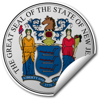 Sticker Of American State Seal - State Seal Of Nj (352x352)