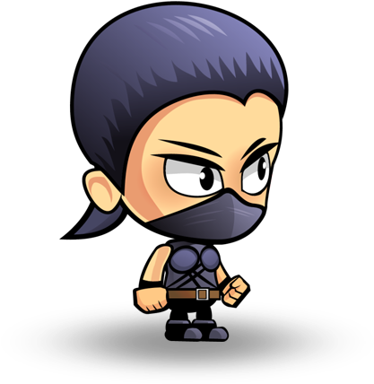 Ninja Chic Royalty Free Game Art Character - Cartoon (600x500)