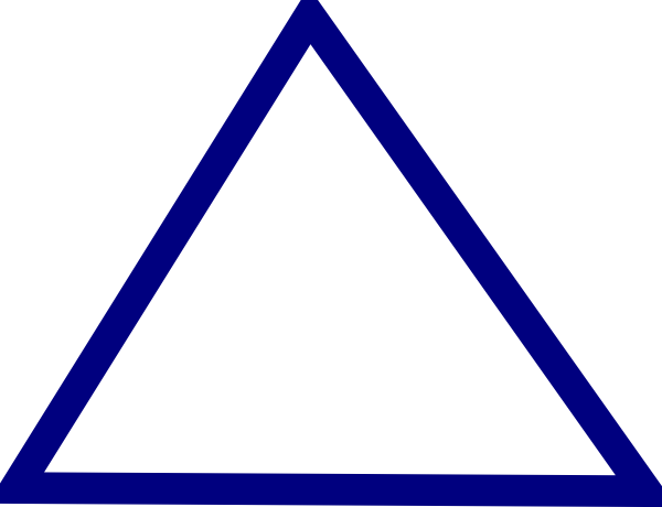 Clean Triangle Clip Art - Warning Sign In Blue (600x460)