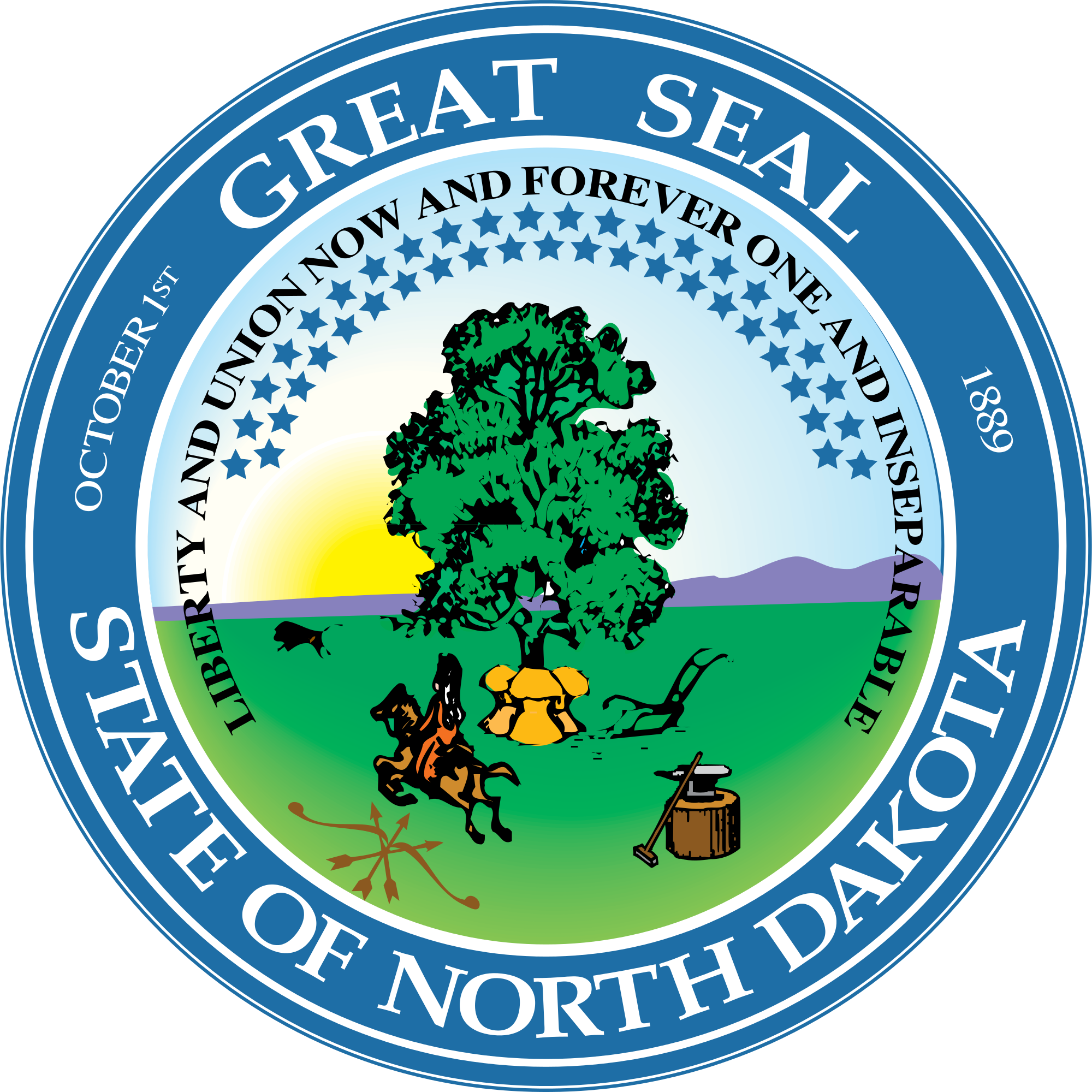 Northdakota-stateseal - Svg - State Seal Seal Of North Dakota (2000x2000)