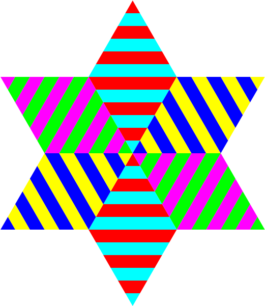 Hexagram Triangle Stripes Png Clip Arts - Cafepress Rainbow Stripped Six Point Samsung Galaxy (600x600)