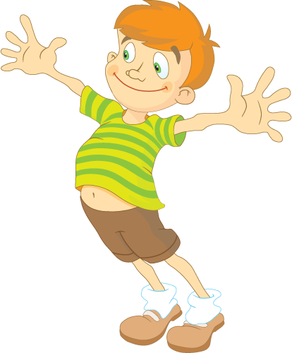 Boy - Happy Cartoon Boy Png (414x500)