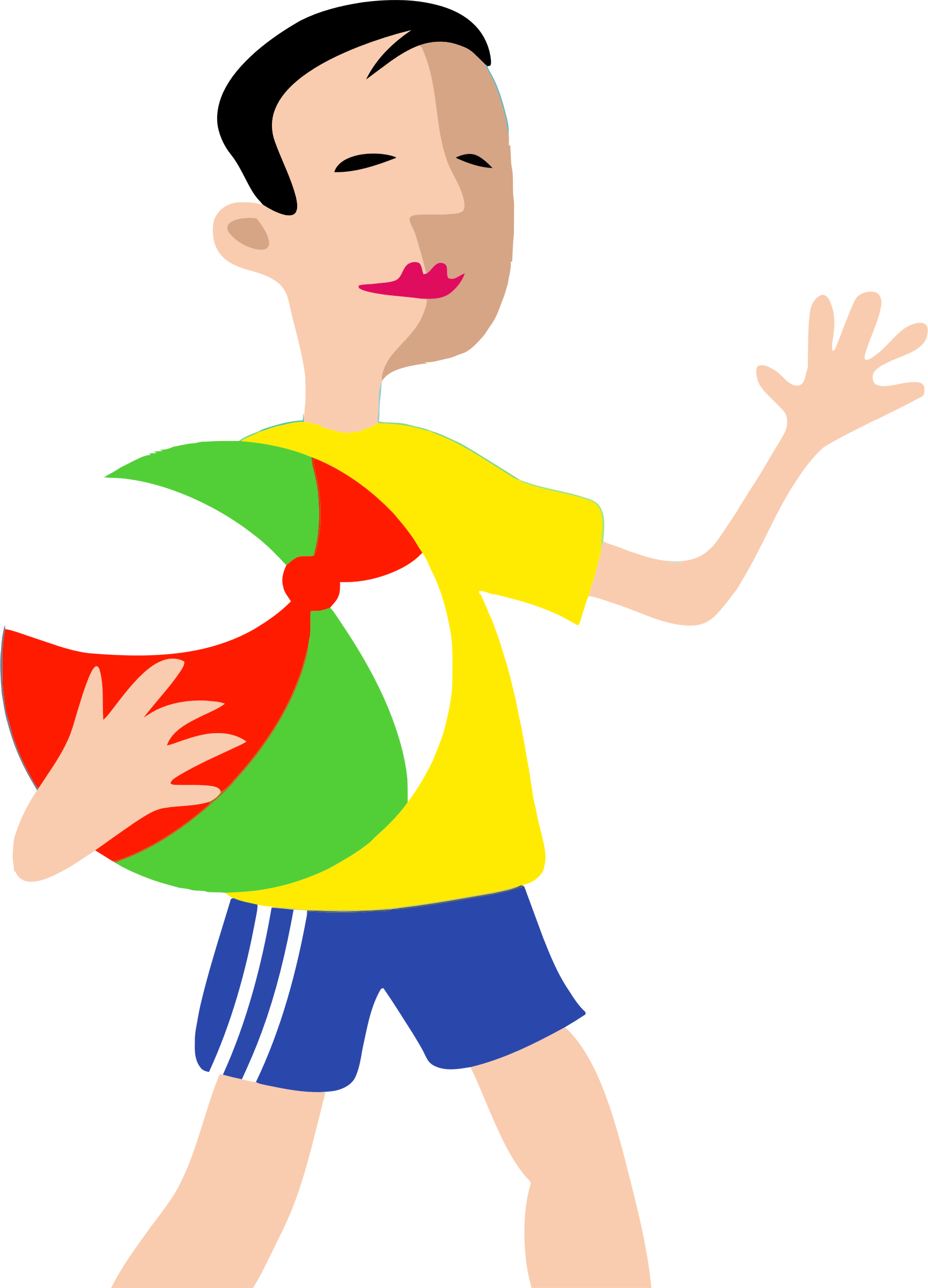 This Free Icons Png Design Of Boy With Ball - Boy & A Ball Clipart (1730x2400)