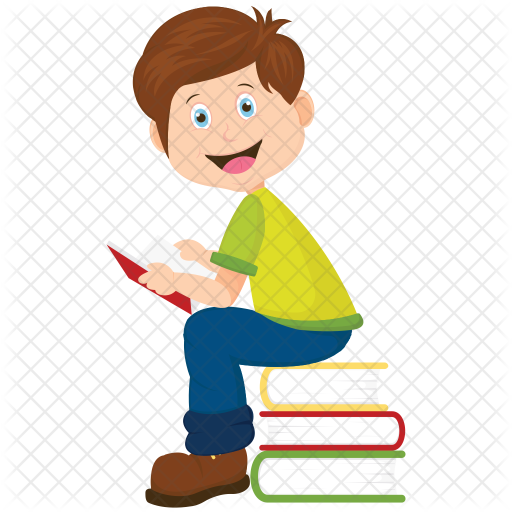 Schoolboy Sitting Icon - Cartoon Boy Sit Book Png (512x512)