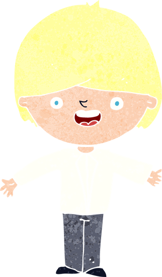 Cartoon Happy Boy With Open Arms - Cartoon (322x550)