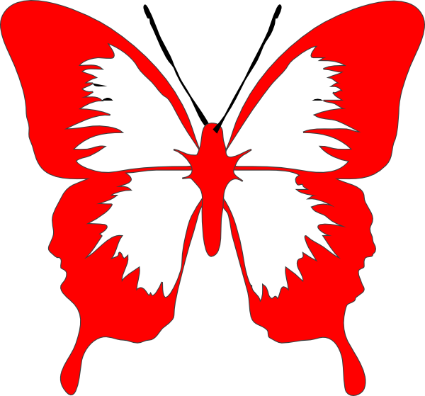 Butterfly Black And White Clipart (600x559)