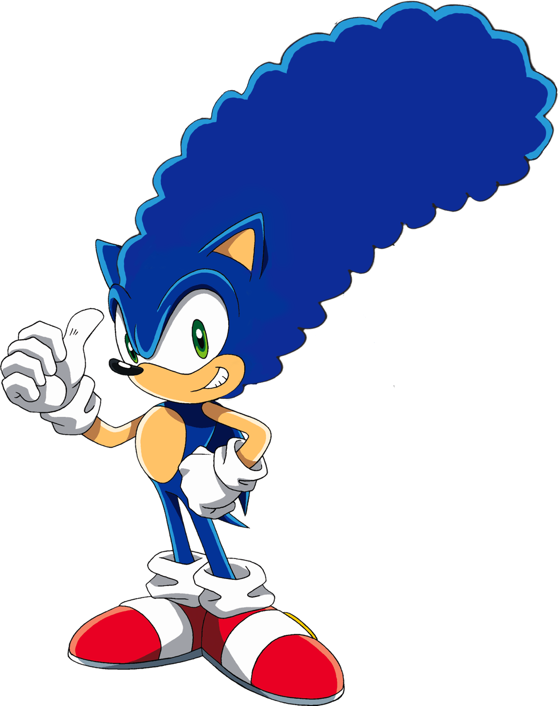 High Quality Image Of Sonic With Marge Simpsons Hair - Sonic The Hedgehog Coloring Book (2678x3000)