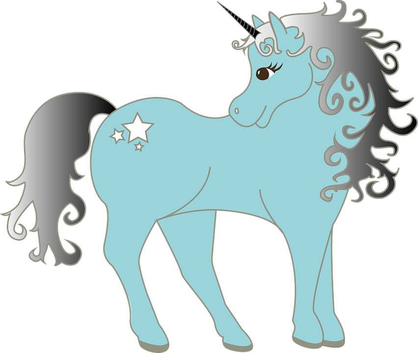 Unicorn, Blue, Silver, Cyan, Girl, Fairy Tales, Pony - Drawing Pad: Blue Flowers Unicorn Sketch Book, Extra (852x720)