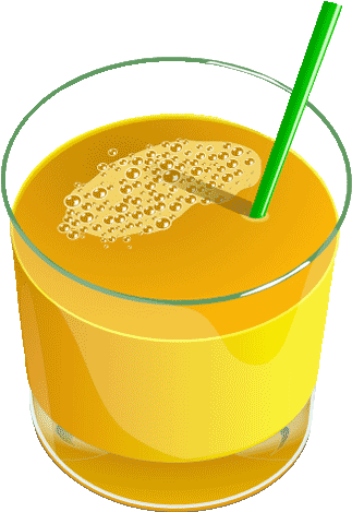 Vector Image Of Glass Of Juice - Fruit Drinks Clipart (391x475)