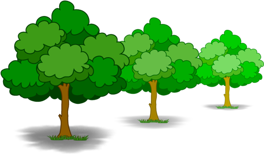 Illustration Of Puffy Trees - Tree (600x368)