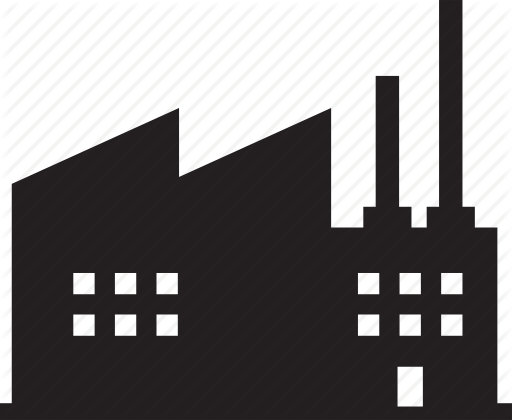 Orange Factory Icon - Industry Building Vector Png (512x420)