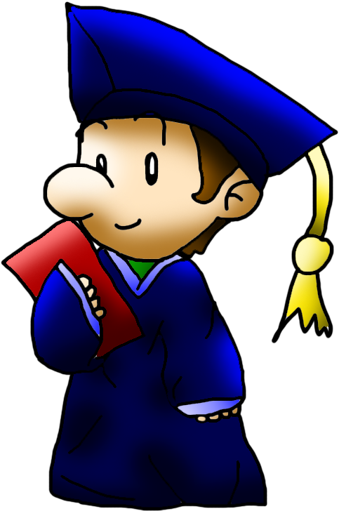 Graduation, Baby By Babyluigionfire - Children Cap And Gown Cartoon (549x780)