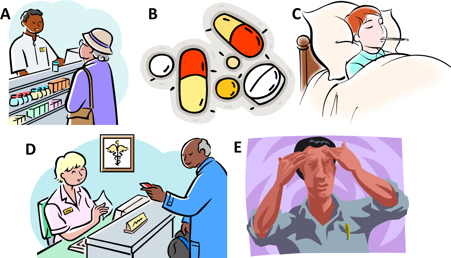 Esl Doctors Vocabulary Picture Descriptions - Esl Doctor Visit (1532x865)